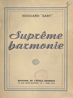 cover image of Suprême harmonie